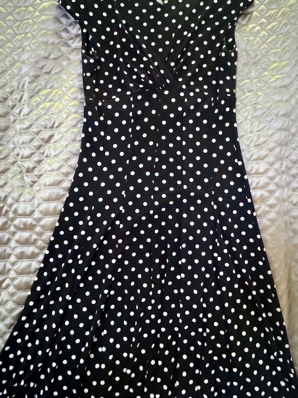 Lauren Ralph Lauren Black & White Polka Dot Wrap-Style Dress